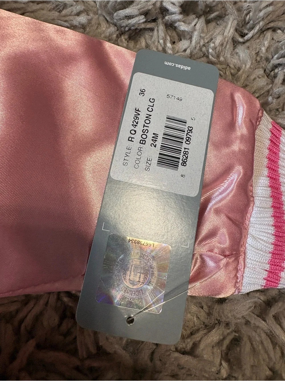 adidas Light Pink Satin Kids' Bomber Jacket